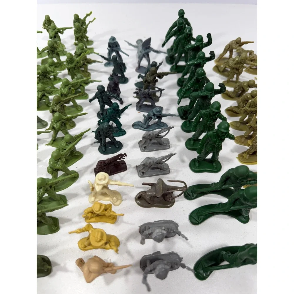 Vintage‎ Plastic Toy Soldiers Cowboys Indians Figures 170 Lot Green Army Mixed
